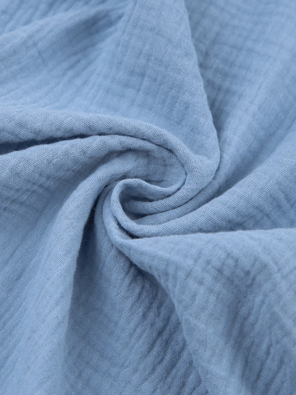 Peignoir de bain femme de qualite-manche-courte-col-chale-mi-cuisse-moelleux-confortable-ete-epaisseur-normale-printemps-bleu-ciel