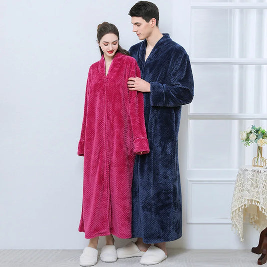 Peignoir_de_bain_femme_grande_taille-coton-flanelle-polyester-manche-longue-epais-moelleux-doux-confortable-longueur-cheville-absorbant-hiver-printemps-automne-rouge-bordeaux-bleu-marine