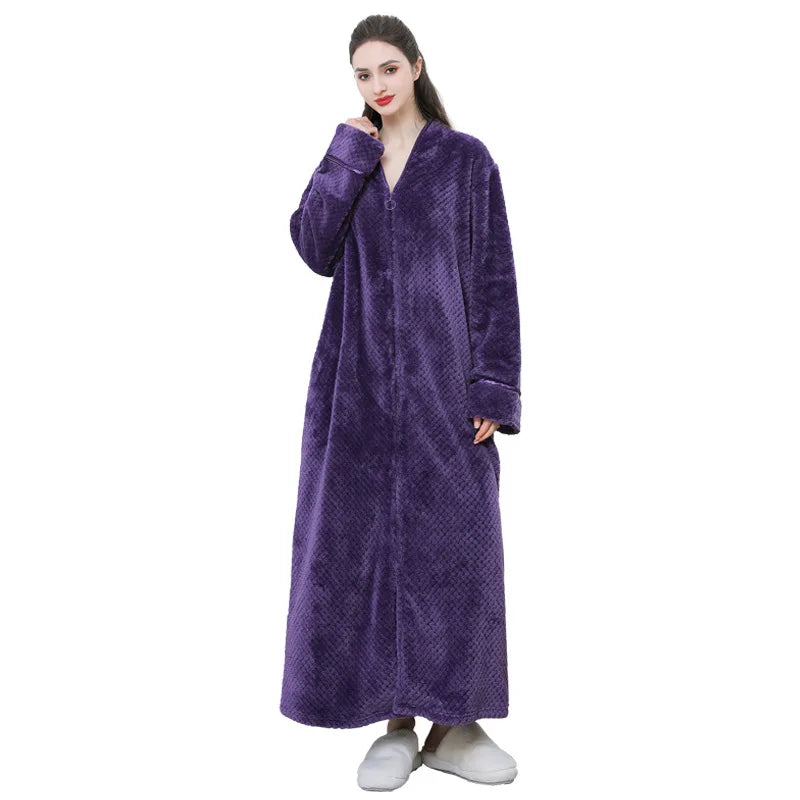 Peignoir_de_bain_femme_grande_taille-coton-flanelle-polyester-manche-longue-epais-moelleux-doux-confortable-longueur-cheville-absorbant-printemps-hiver-automne-violet