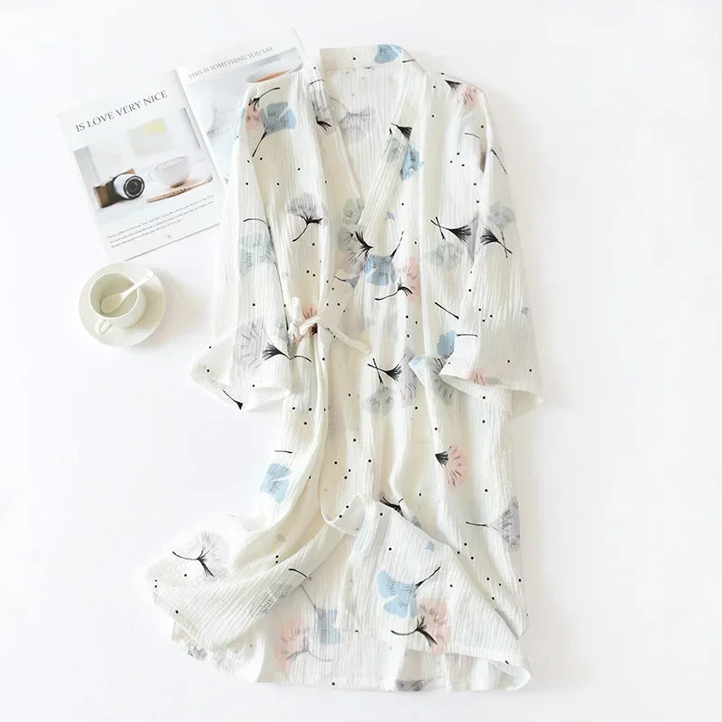 Peignoir_de_bain_femme_luxe_pas_cher-coton-motif-floral-manche-trois-quarts-mi-mollet-style-kimono-col-chale-epaisseur-normale-moelleux-absorbant-printemps-ete-automne-hiver-blanc-bleu-ciel-noir