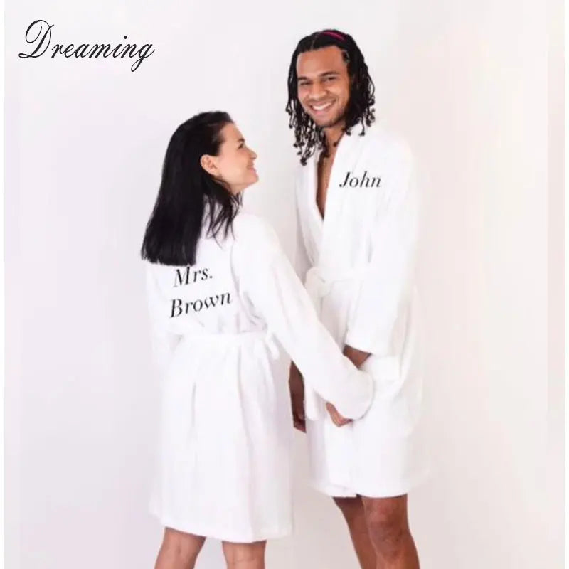 Peignoir de bain femme moelleux-flanelle-polyester-corail-manche-longue-mi-genou-ete-printemps-moelleux-confortable-blanc