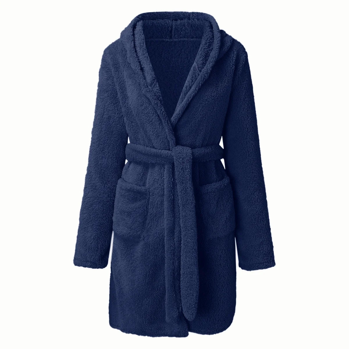 Peignoir de bain femme moins cher-polyester-coton-bleu-foncé-absorbant