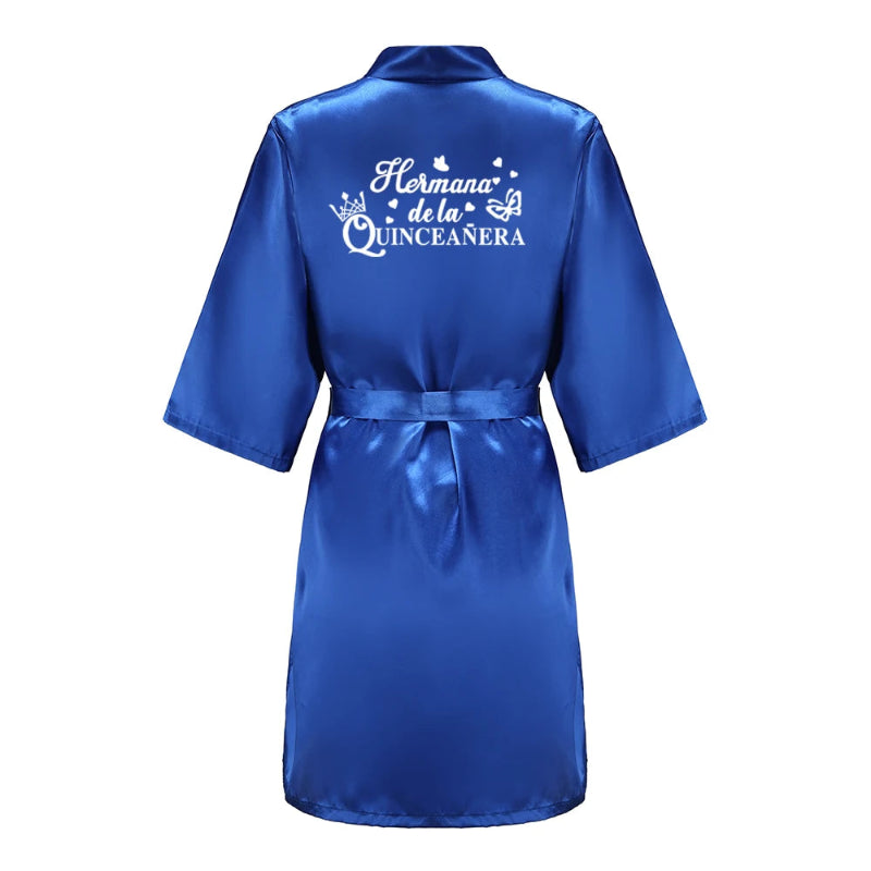 Peignoir de bain femme tout doux-satin-polyester-personnalisable-col-chale-leger-manche-longue-ete-absorbant-mi-genoux-bleu