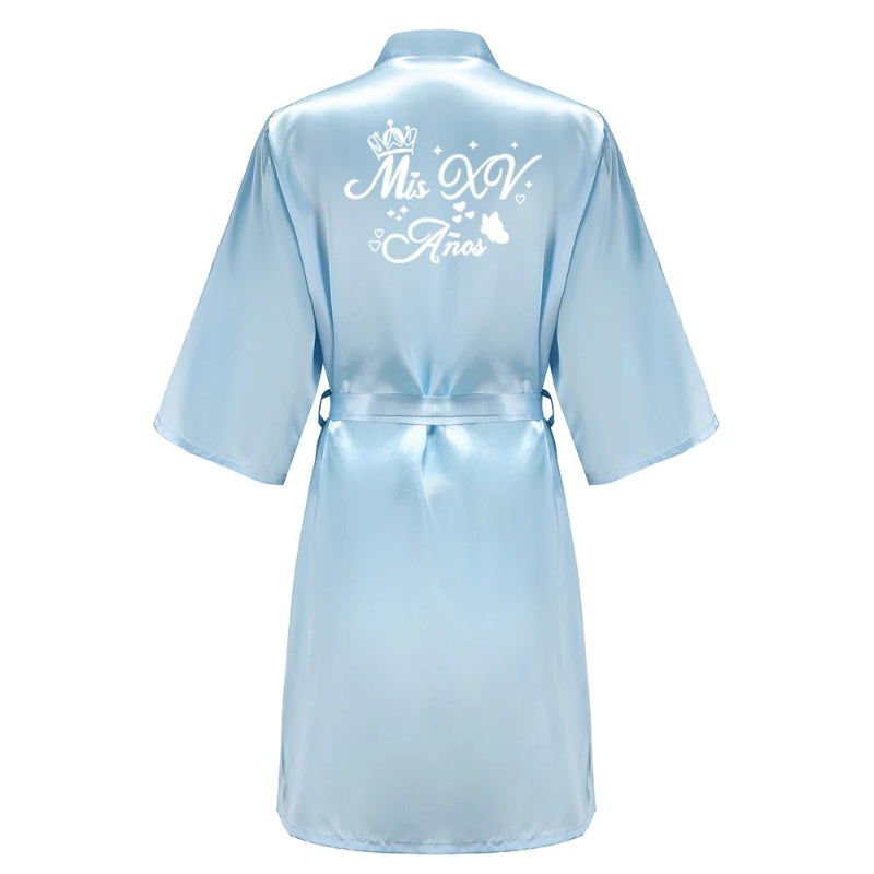 Peignoir de bain femme tout doux-satin-polyester-personnalisable-leger-col-chale-manche-longue-ete-absorbant-mi-genoux-bleu-ciel