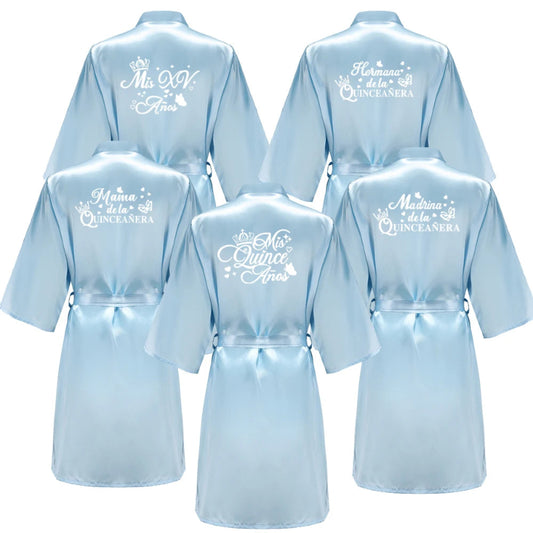 Peignoir de bain femme tout doux-satin-polyester-personnalisable-leger-col-chale-manche-longue-mi-genoux-ete-absorbant-bleu-ciel