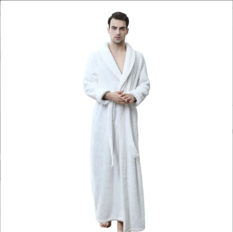 Peignoir_de_bain_femme_tres_long-polyester-velours-col-chale-manche-longue-longueur-cheville-hiver-epais-absorbant-col-chale