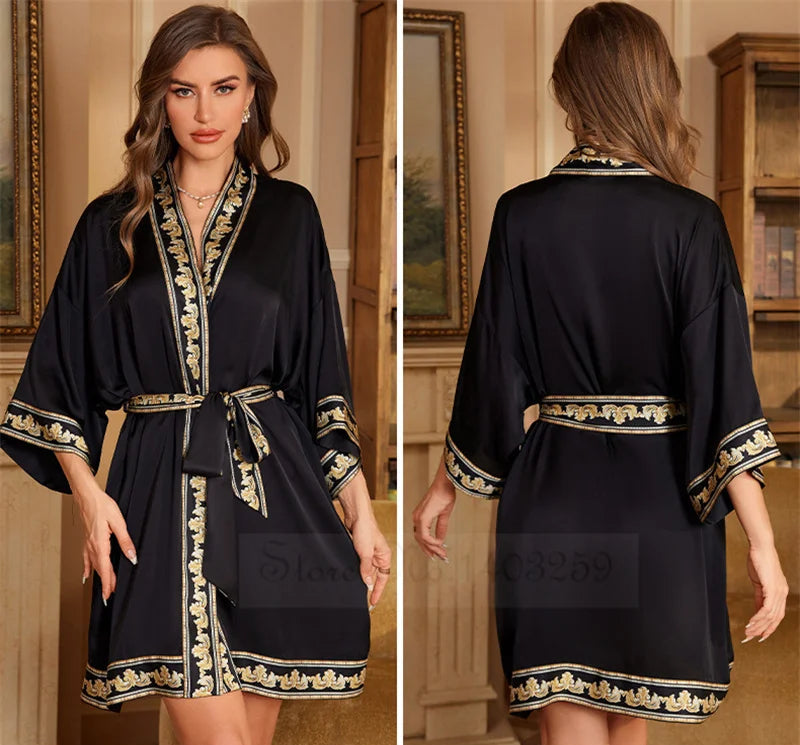 Peignoir_de_bain_femme_ultra_l_ger-manche-trois-quarts-mi-genou-col-chale-absorbant-printemps-ete-motif-floral-bleu-nuit