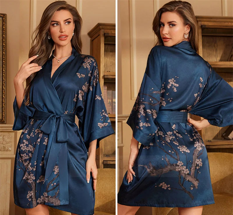 Peignoir_de_bain_femme_ultra_l_ger-manche-trois-quarts-mi-genou-col-chale-ete-absorbant-printemps-motif-floral-bleu-fonce