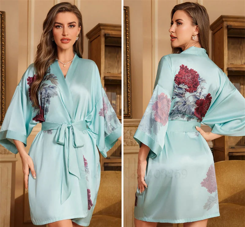 Peignoir_de_bain_femme_ultra_l_ger-manche-trois-quarts-mi-genou-col-chale-ete-absorbant-printemps-motif-floral-bleu