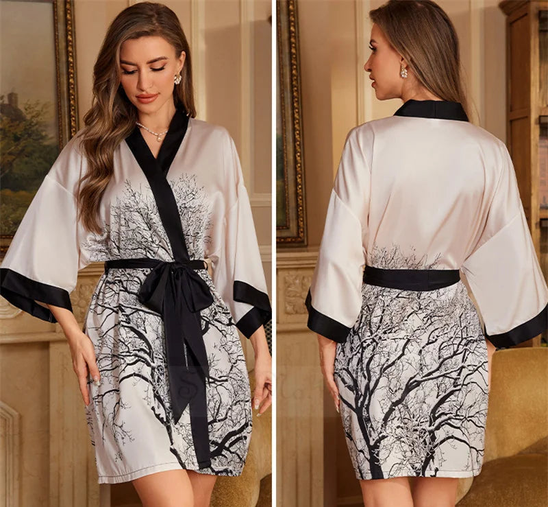 Peignoir_de_bain_femme_ultra_l_ger-manche-trois-quarts-mi-genou-col-chale-ete-absorbant-printemps-motif-floral-rose-ciel-noir