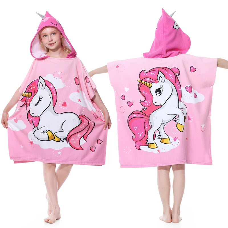 Peignoir de bain fille 6 rouge coton bio-coton-raffiné-hiver-sans-manche-capuche-rose