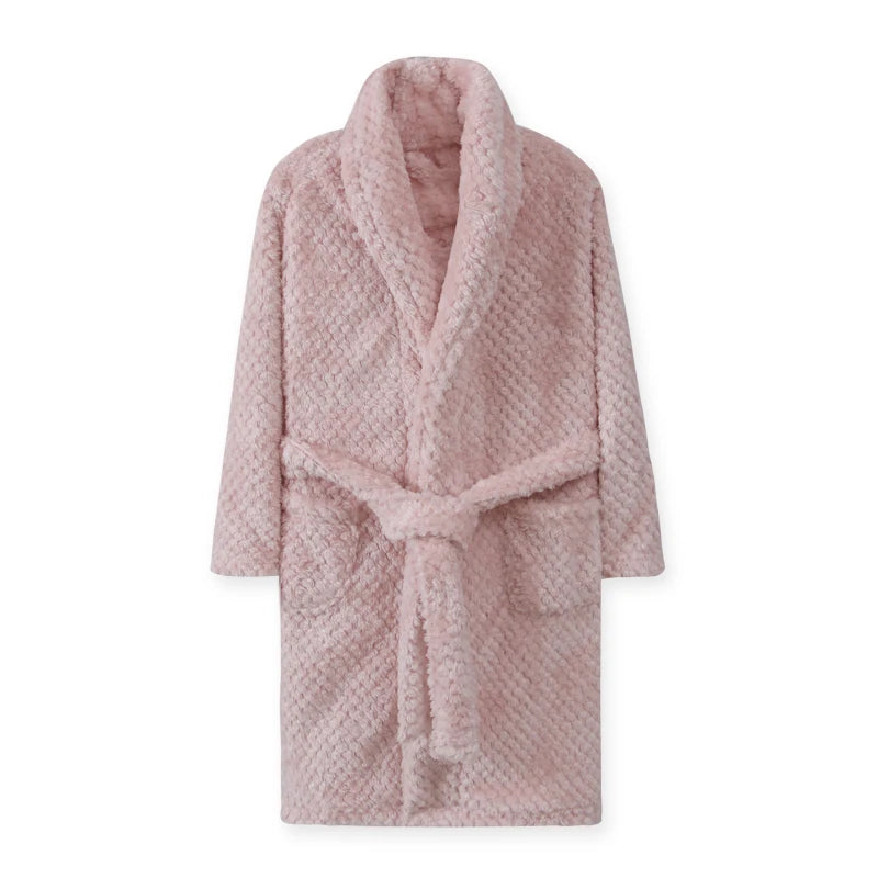 Peignoir de bain garçon 5 ans-flanelle-polyester-col-chale-hiver-printemps-moelleux-absorbant-confortable-dessins-animes-doux-beige