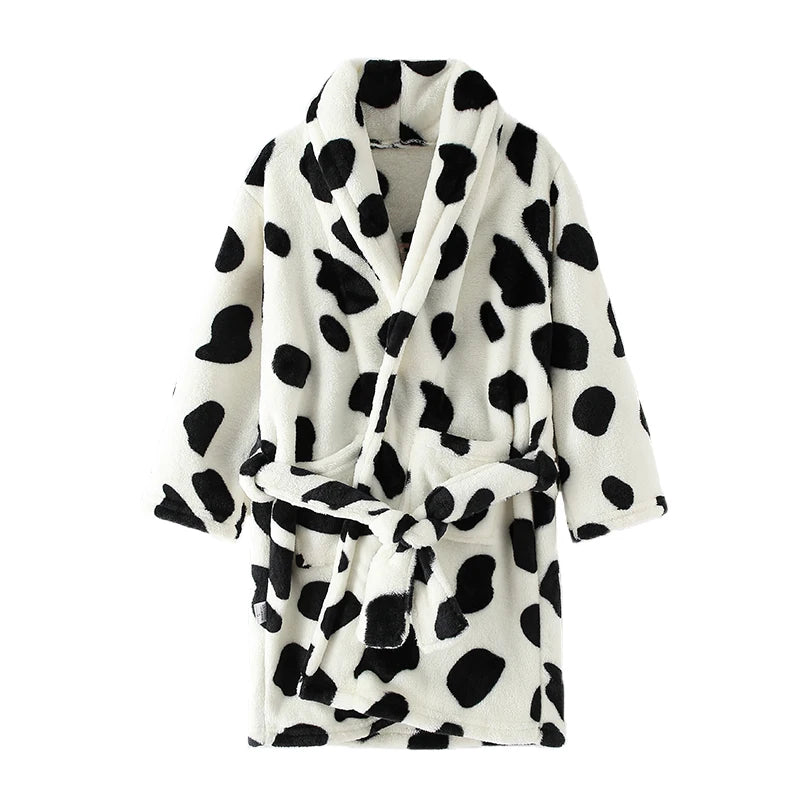 Peignoir de bain garçon 5 ans-flanelle-polyester-col-chale-hiver-printemps-moelleux-absorbant-confortable-dessins-animes-doux-blanc-noir