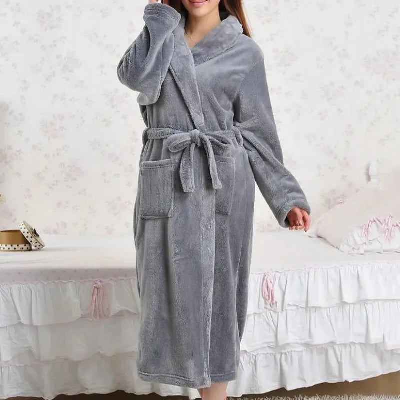 Peignoir_de_bain_grande_taille_homme-flanelle-polyester-hiver-epais-col-chale-manche-longue-femme-absorbant-mi-mollet-gris