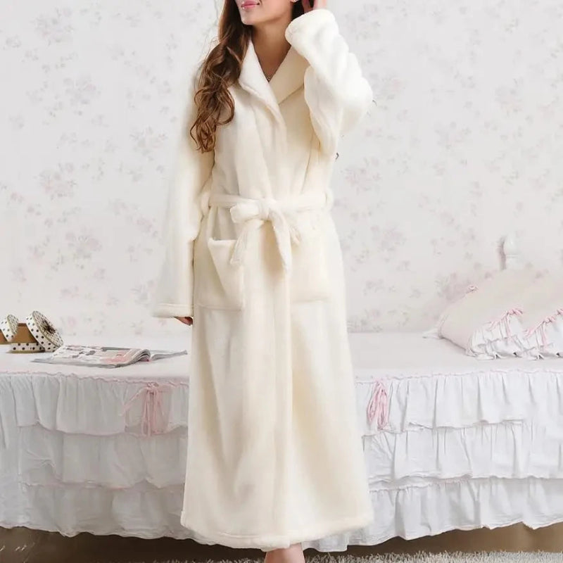 Peignoir_de_bain_grande_taille_homme-flanelle-polyester-hiver-epais-col-chale-manche-longue-femme-mi-mollet-absorbant-blanc