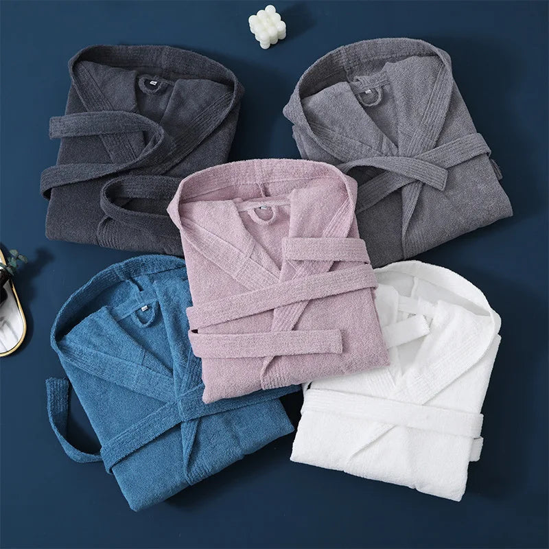 Peignoir_de_bain_homme_capuche-coton-capuche-manche-longue-mi-mollet-hiver-épais-bleu