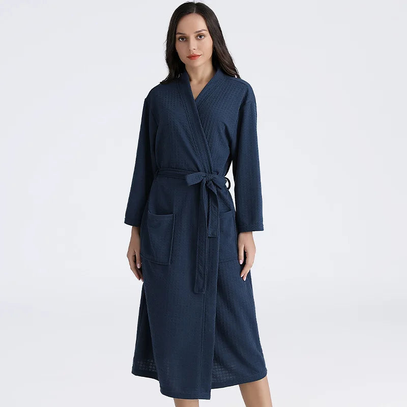 Peignoir_de_bain_homme_coton_brod_-mi-mollet-manche-longue-blanc-hiver-bleu-foncé-femme