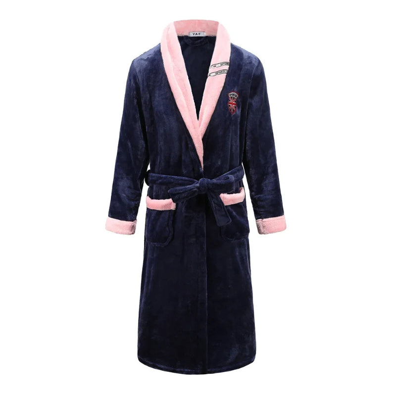 Peignoir de bain homme doux et epais-mi-mollet-bleu-rose-absorbant