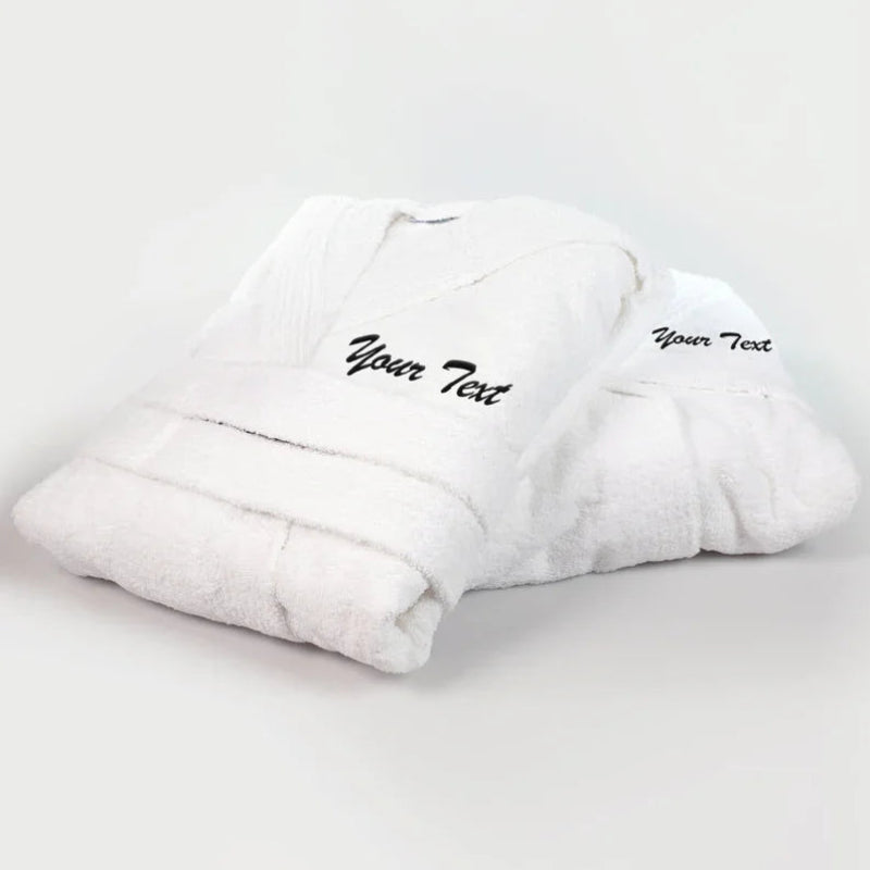 Peignoir de bain homme gravé-absorbant-blanc-hiver