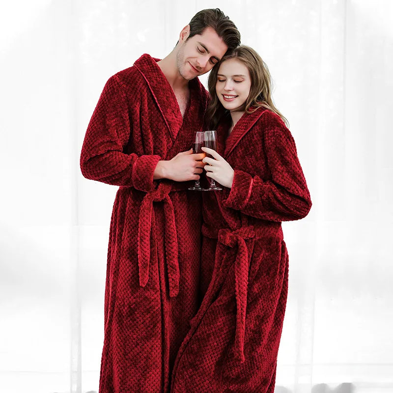 Peignoir de bain homme personnalisé-polyester-corail-hiver