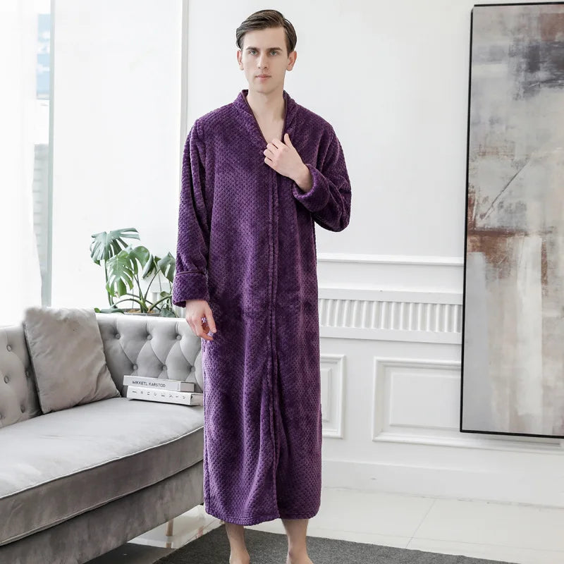 Peignoir de bain long femme-polyester-violet