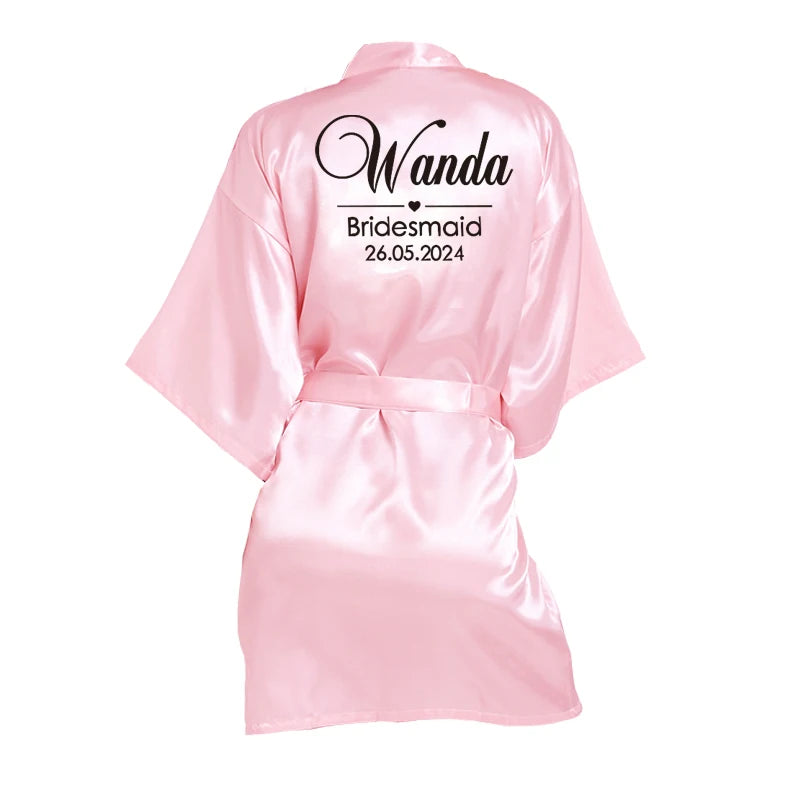 Peignoir_de_bain_personnalisé-Non_tissé_polyester-col V-manche courte-mi-cuisse-léger-doux-confortable-moelleux-printemps-été-rose