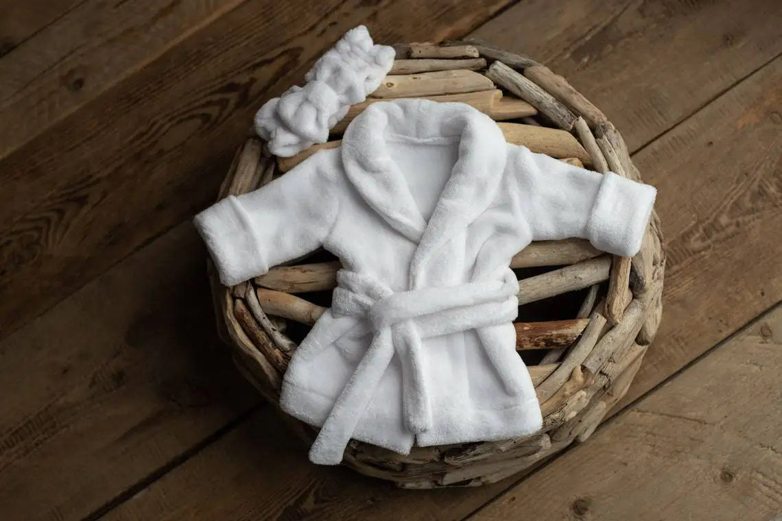 Peignoir de bain pour bebe-blanc