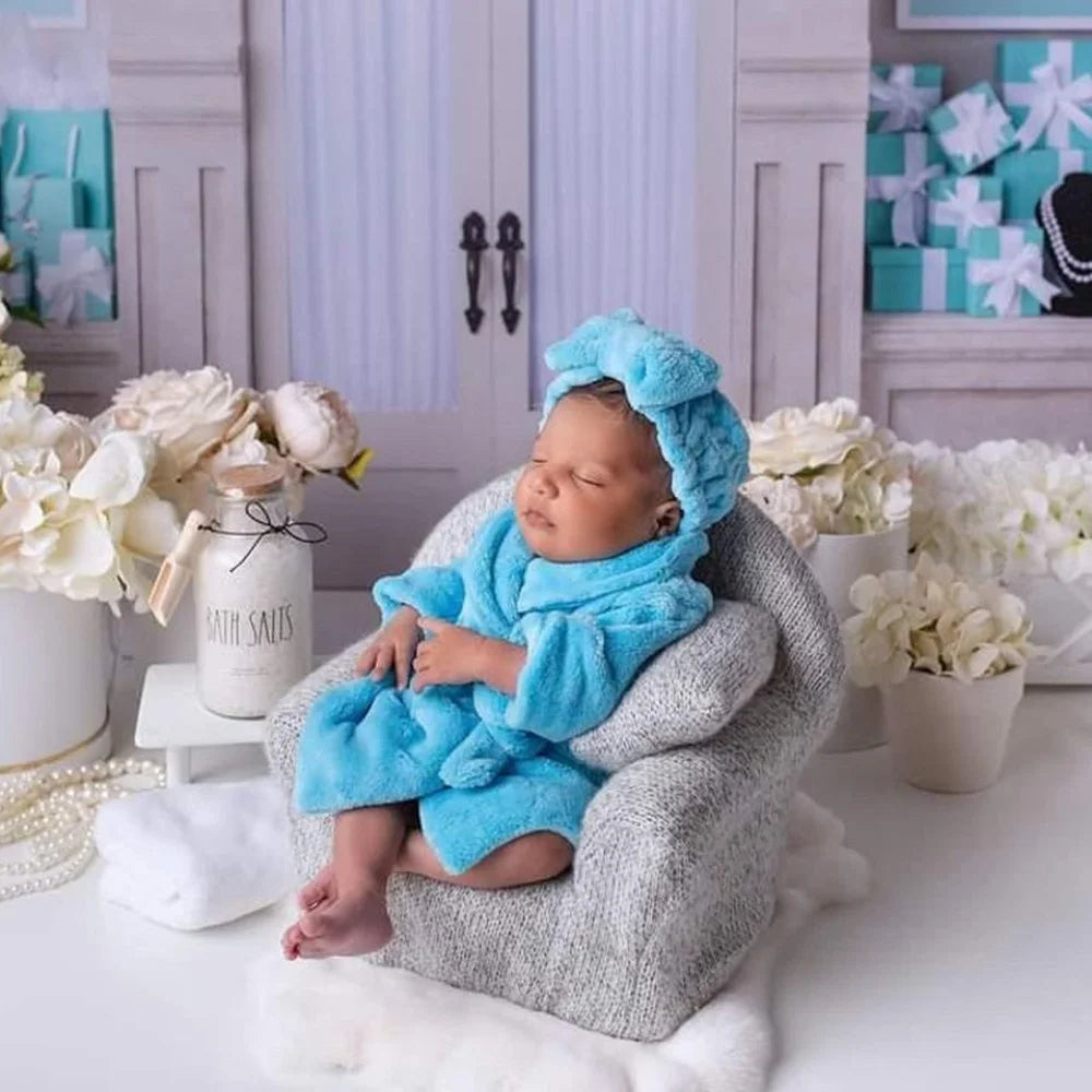 Peignoir de bain pour bebe-bleu