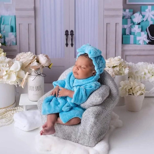 Peignoir de bain pour bebe-bleu