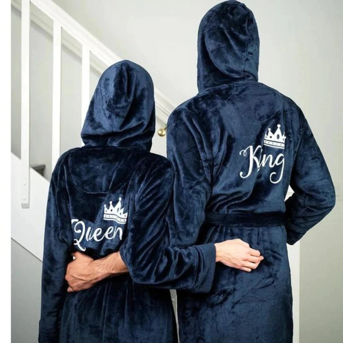 Peignoir de bain pour homme personnalisé-bleu