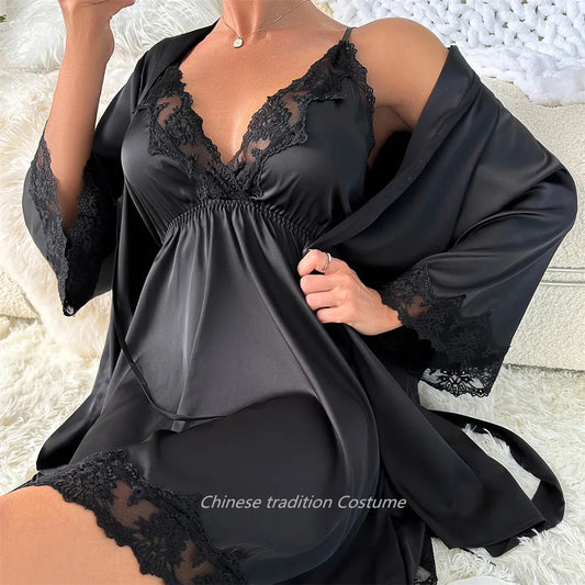 peignoir court femme de bain rouge et noir
