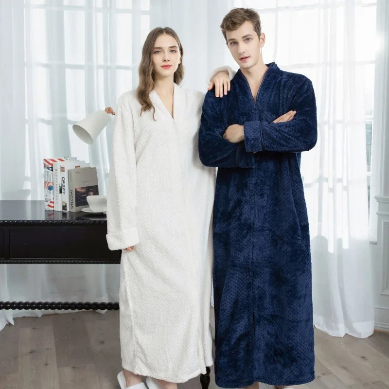 peignoir de bain luxe femme-coton-manche longue-couple