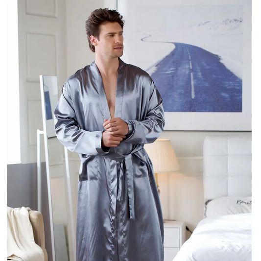 peignoir de bain pour homme grande taille-satin